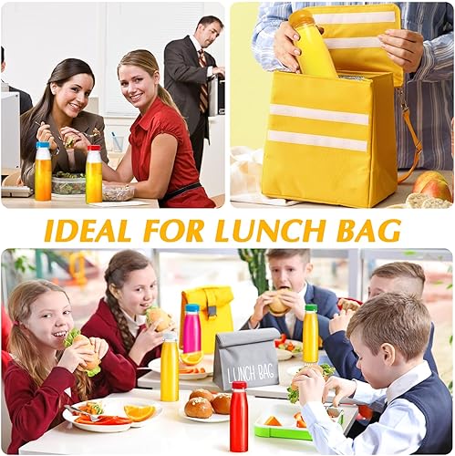 Miniatura 6 de Maxcheck 36 botellas de plástico a granel de 10 onzas con tapas, botellas vacías de plástico transparente reutilizable, botellas de agua con tapas