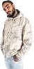 FUBU Marble FB Emboirdered Hoodie, Small, Beige