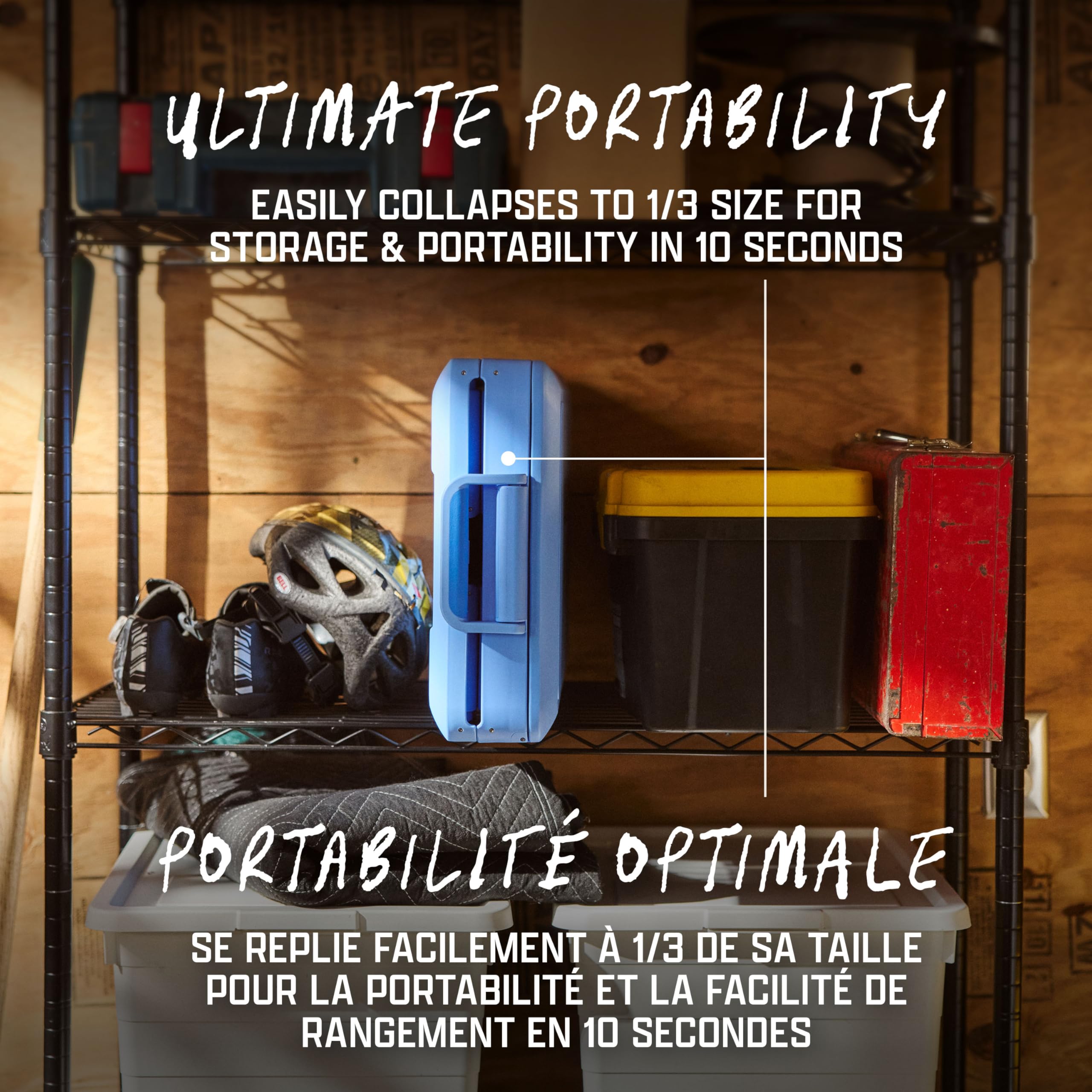 Coleman Snap 'N Go 45-Quart Collapsible Hard Cooler, Keeps Ice Cold up to 55 Hours, 76-Can Capacity, Spacing-Saving & Quick to Set Up, Collapses to 1/3 of Open Size, Holds up to 200 Pounds - 4