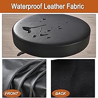 Vista 3 de HAOYONG Juego de 4 fundas redondas para taburetes de bar, impermeables, de poliuretano, fundas elásticas para taburetes de bar, fundas para sillas