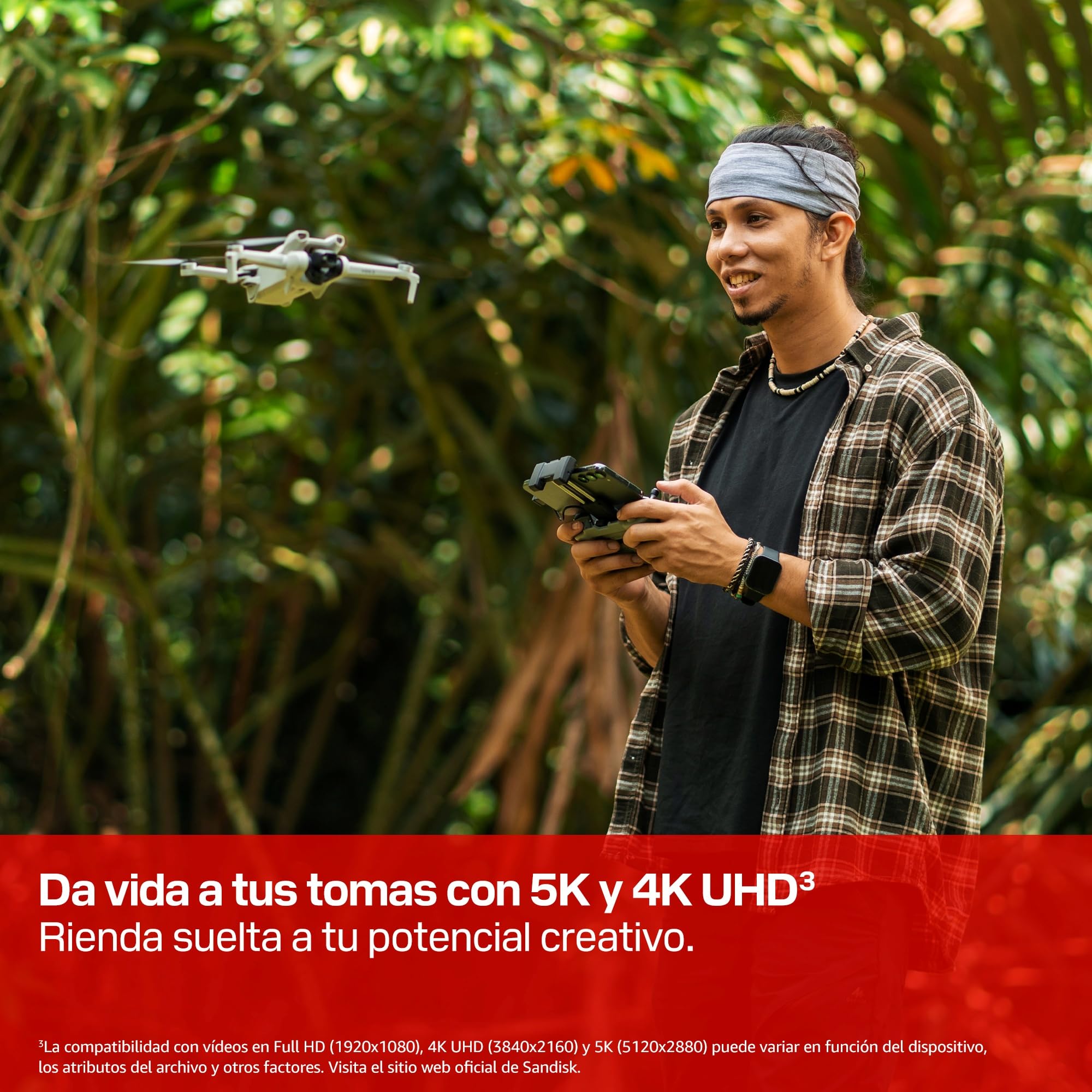 SANDISK Extreme Pro microSDHC Tarjeta UHS-I + SD Adapter, 64 GB (velocidades de Lectura de hasta 200 MB/s y velocidades de Escritura de hasta 90 MB/s, 5K, 3K, 4K UHD, C10, V30, U3, A2) - 3