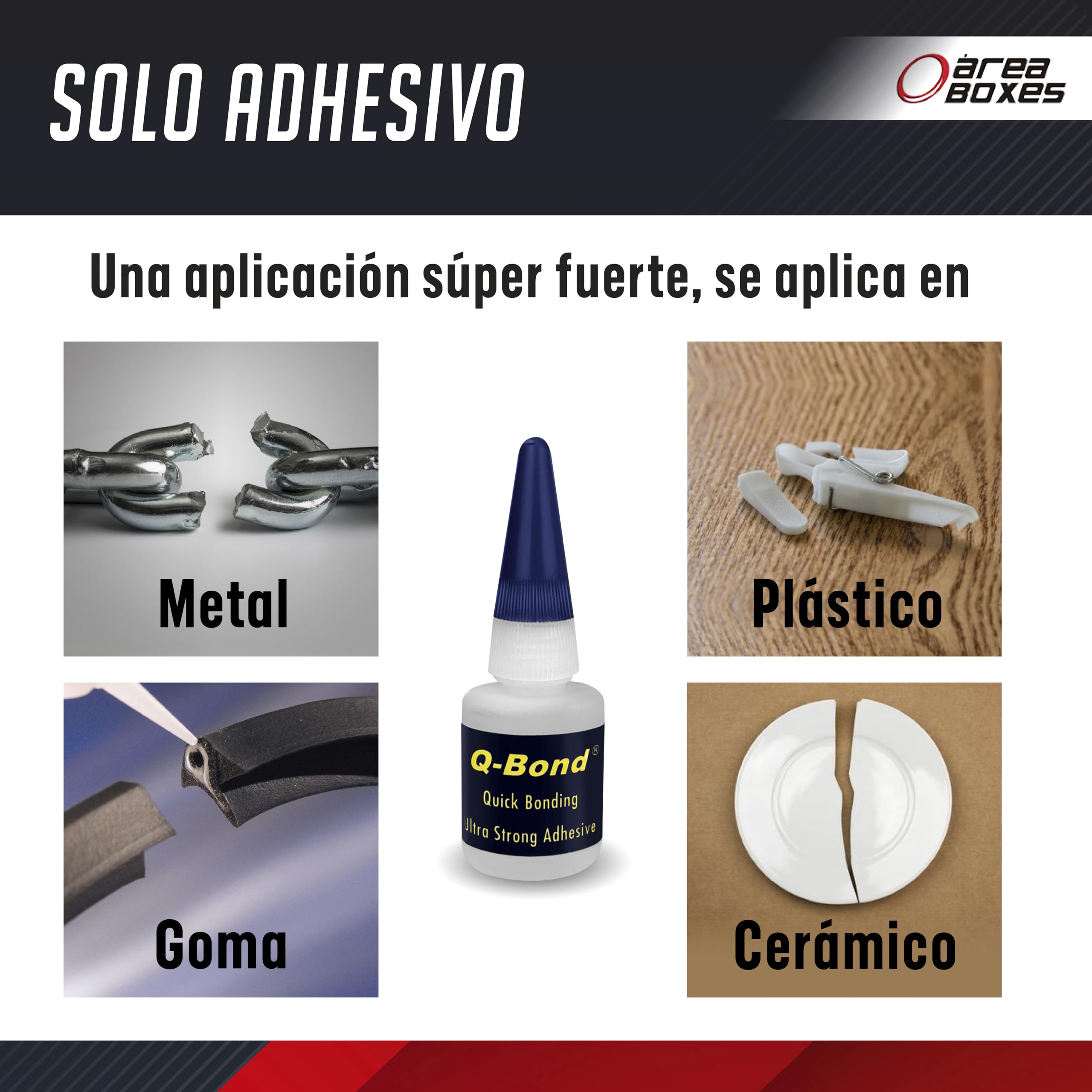 Pegamento Extrafuerte Dos Componentes. [Qbond] Adhesivo P/TODOS Los Materiales. Soldadura En Frio Para Metal. Kit Reparación De Cianoacrilato + Polvo, Facil Y Rapido. (Kit 9 piezas)