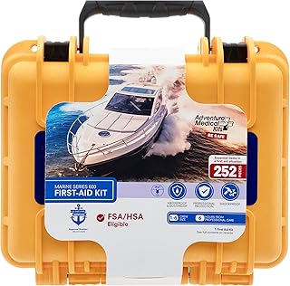 Adventure Medical Kits Marine Series Medical Kit - 600 - Boat First Aid Kit For 8 People 12 Hours From Care - Includes Emergency Medical Supplies Like Bandages, Medicine, Guide Book & More