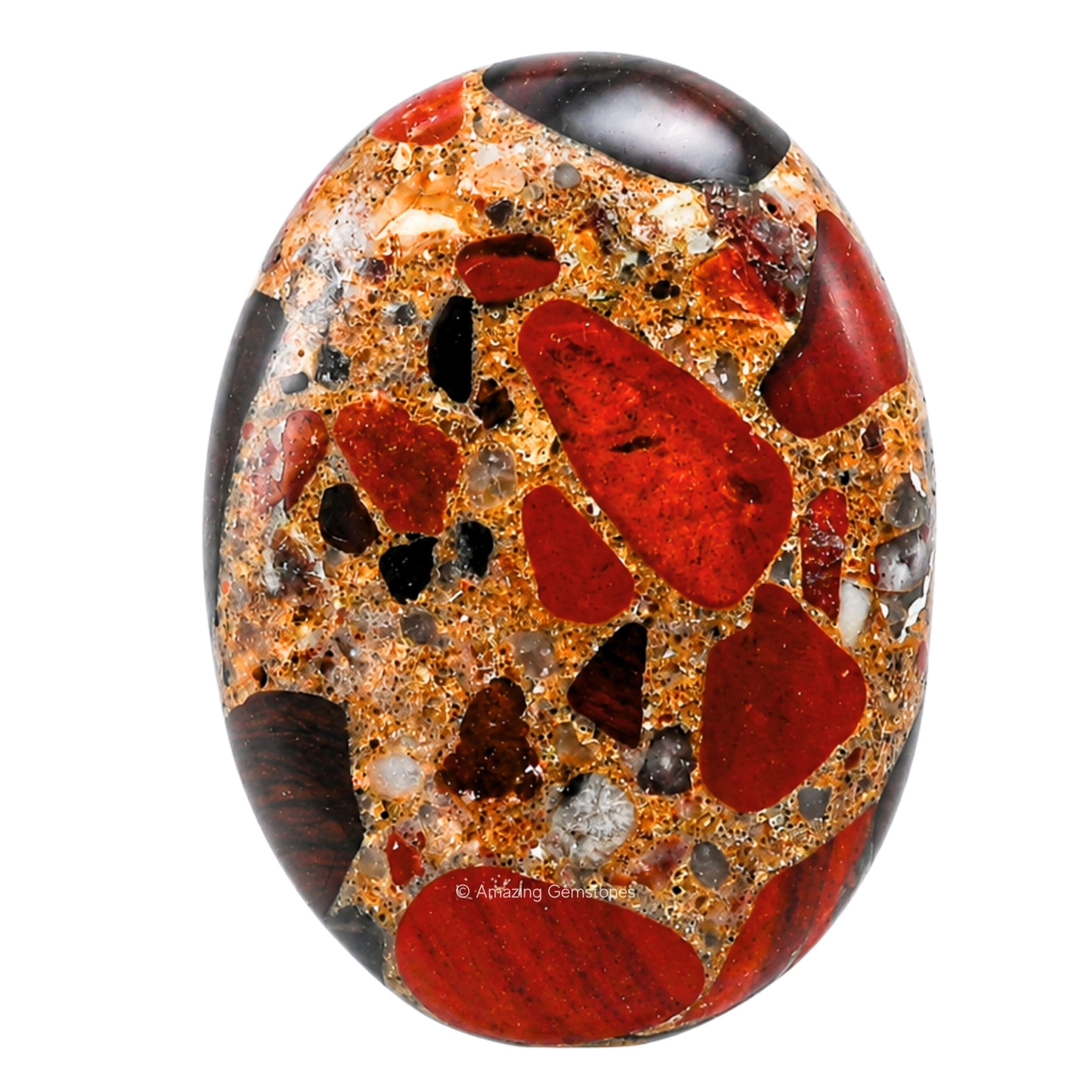 Spotted Jasper Crystal Palm Stone, 45-50mm Large Meditation Healing Crystal