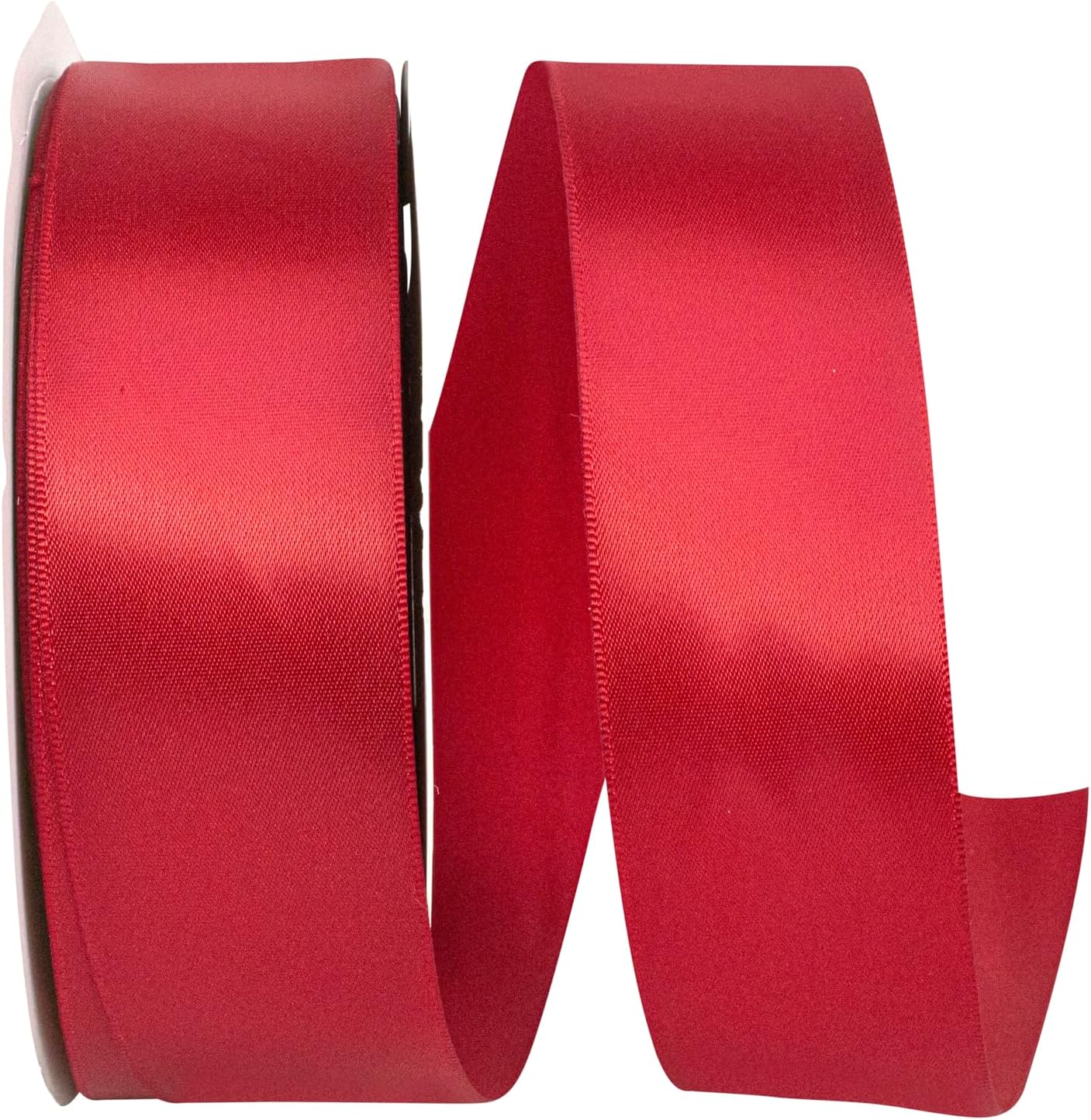 Reliant Ribbon 4950-908-09K Double Face Satin Ribbon, 1-1/2 Inch X 50 Yards, Scarlet