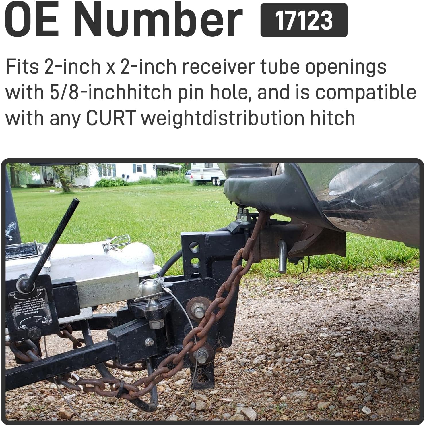 17123 Replacement Weight Distribution Hitch Shank | 2-Inch Receiver 7-Inch Drop, 10-1/2-Inch Rise