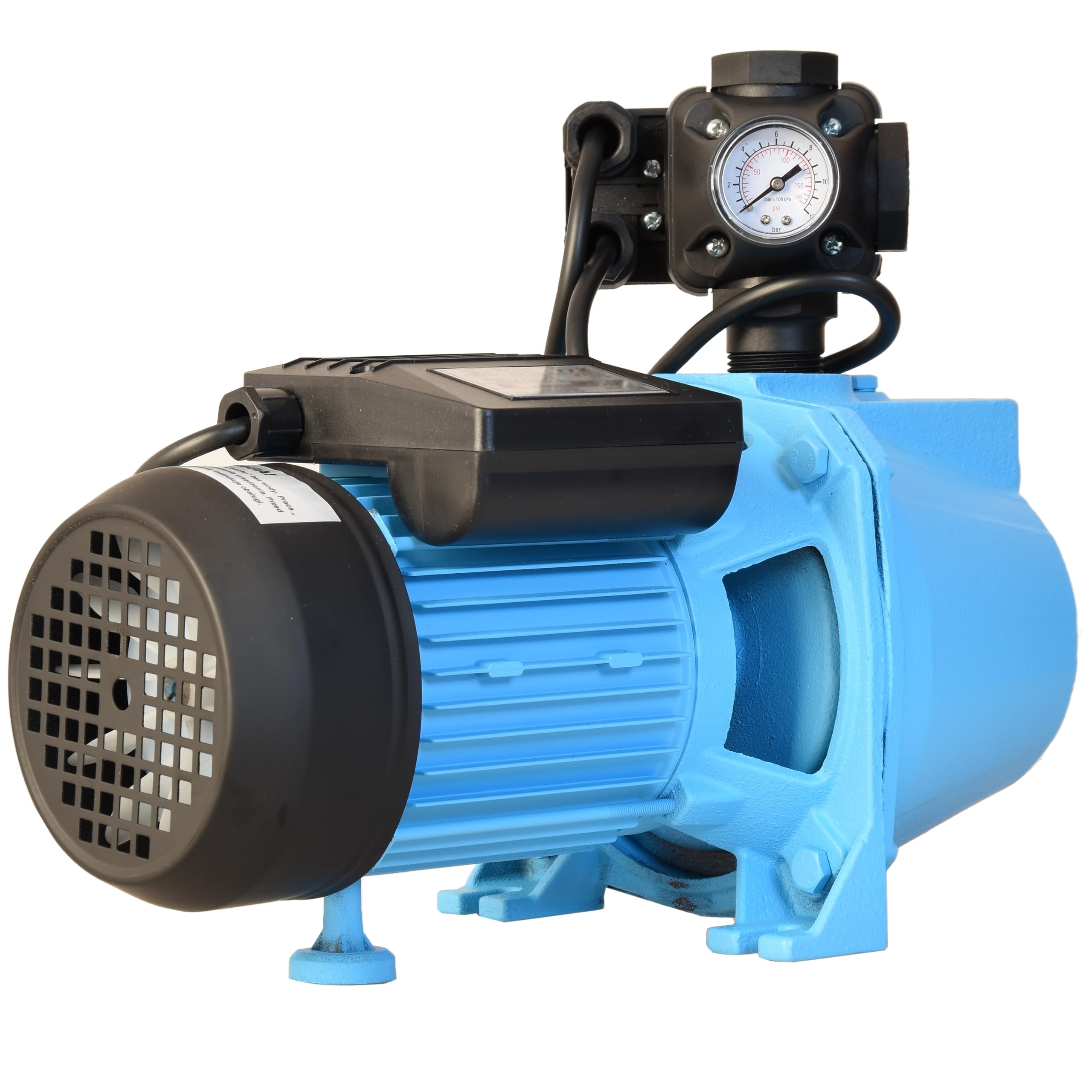 Pompe à Eau SET 100S avec Équipement Intégré - Pompe d’arrosage (1100 W, 3600 l/h, Hauteur de Refoulement 50 m) - un Pressostat Moderne - Pompe de Surface pour le Réservoir - pour Pelouse, Jardin