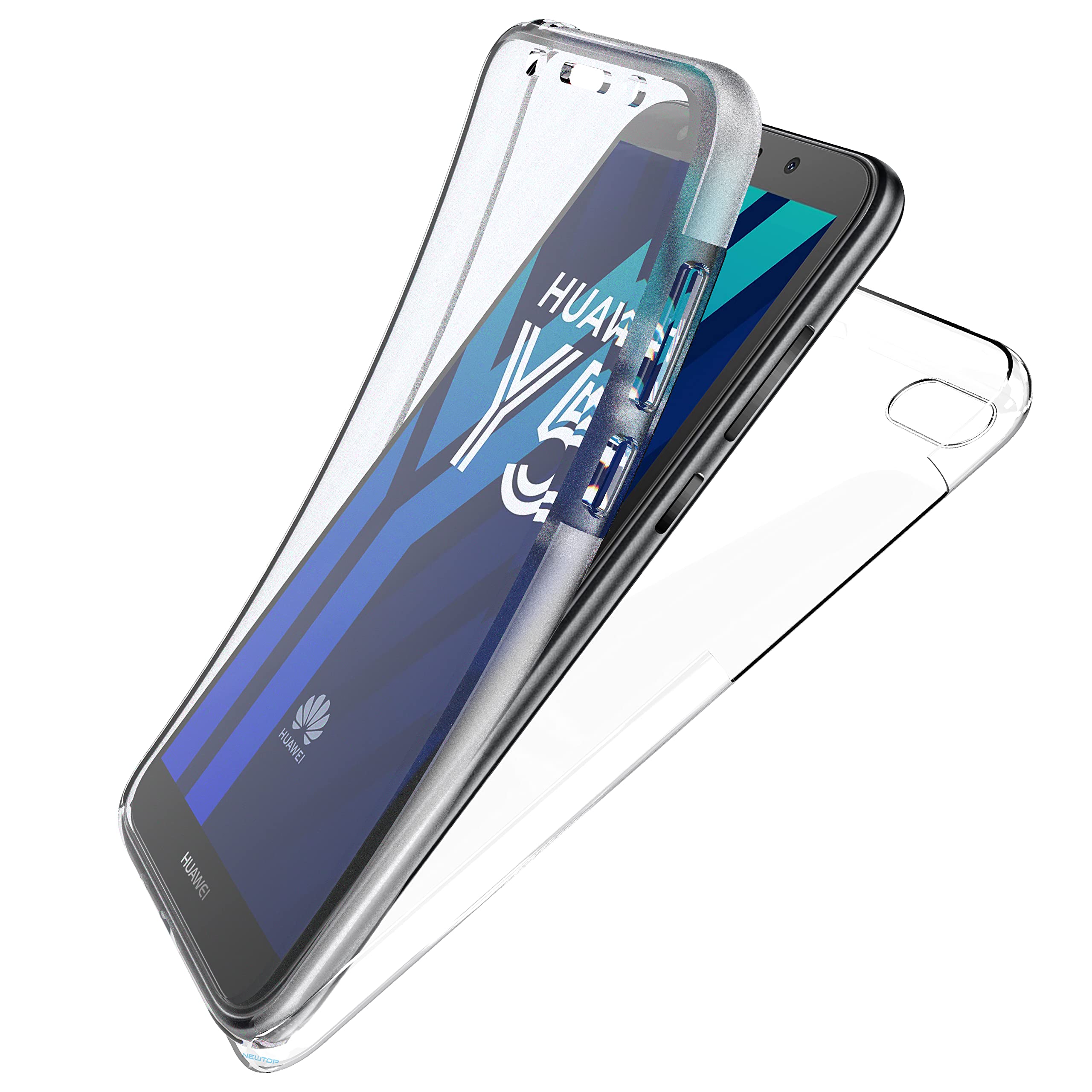 N NEWTOP Cover Compatibile per Huawei Y6 2019, Custodia TPU Clear Silicone Trasparente Slim Sottile Case Guscio