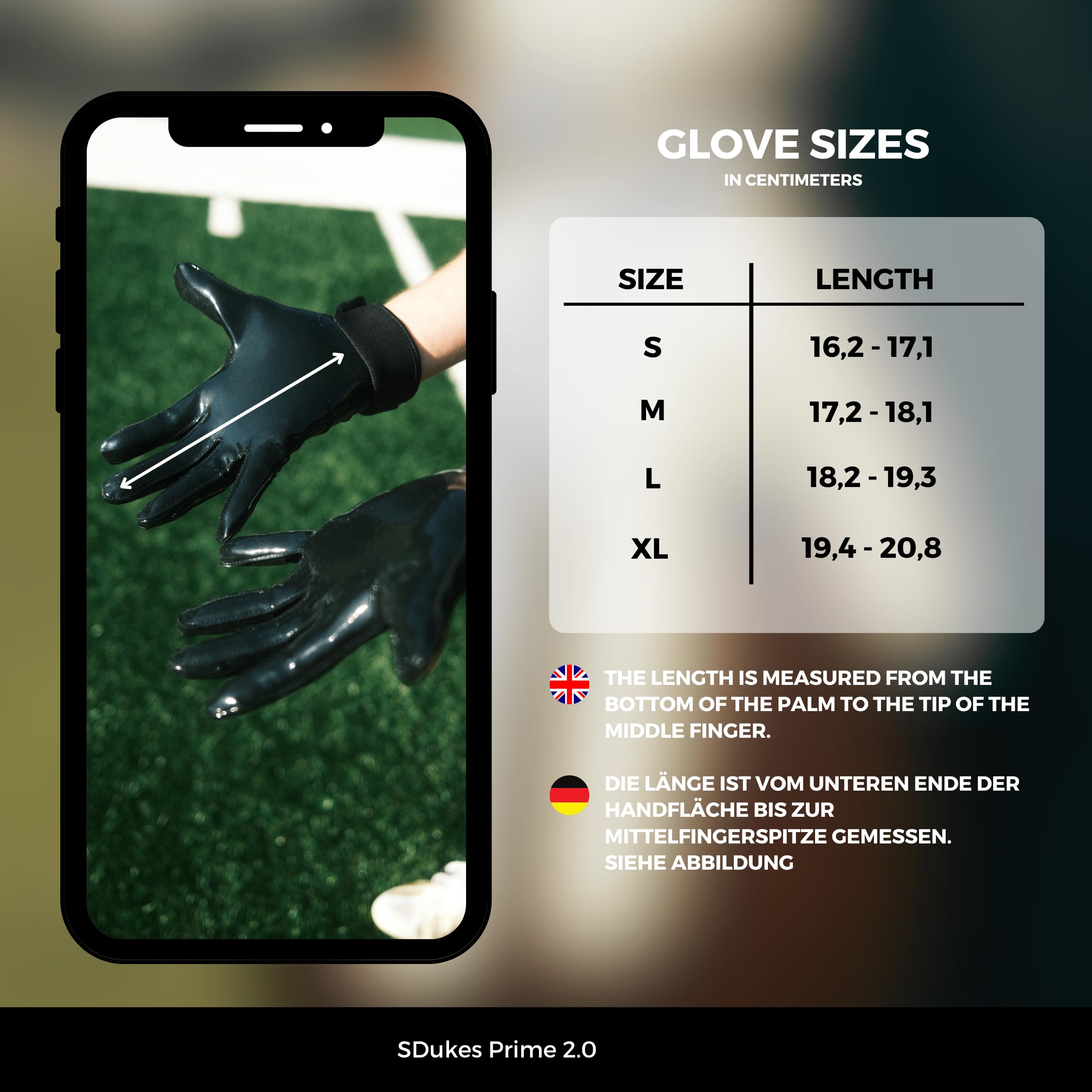 Prime 2.0 Gants de football américain Récepteur