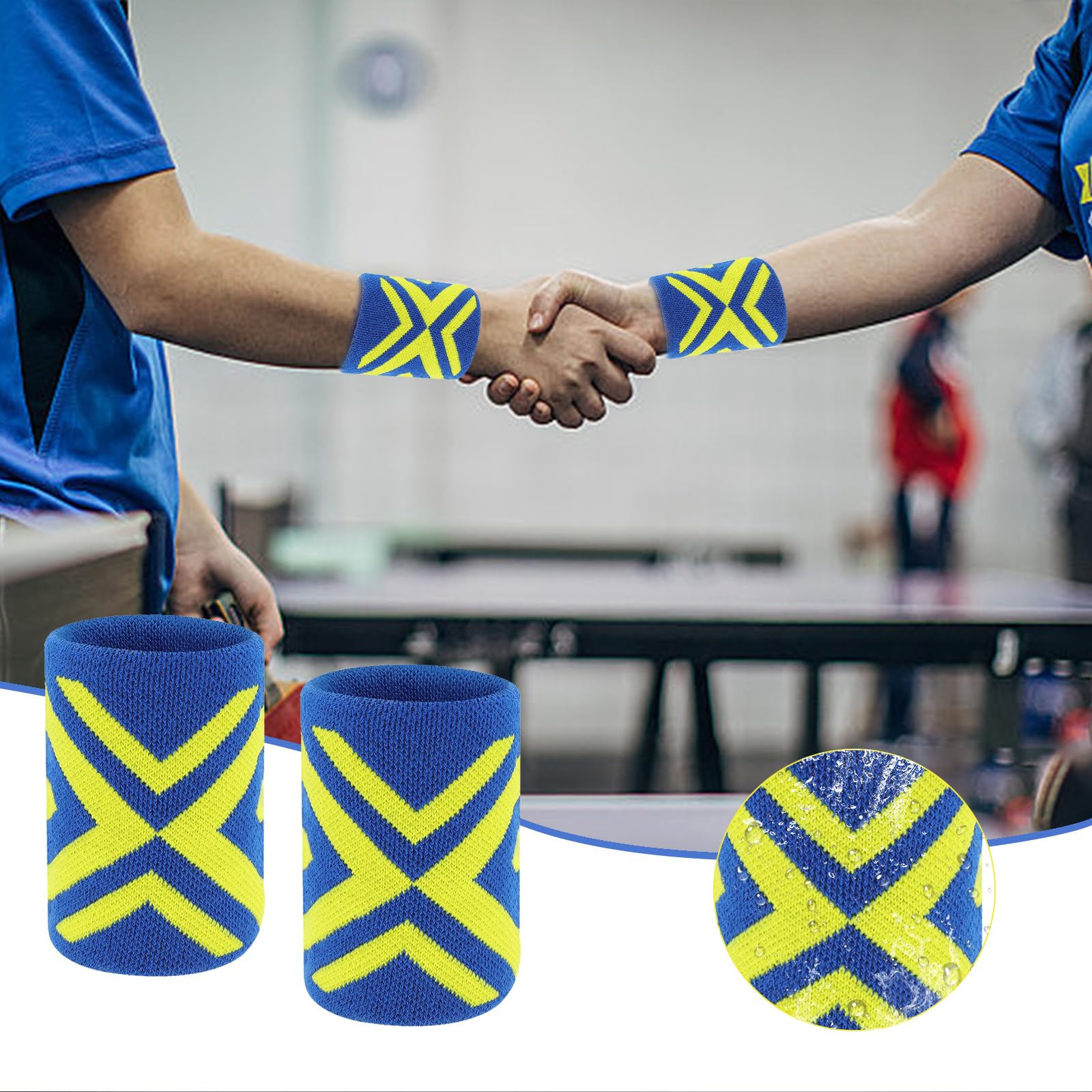 Bracelets De Transpiration Athletic Bracer – 9,5x7,5 Cm, 88% Polyester + 12% élasthanne, Respirants, Anti- Glisse, Pour Sport