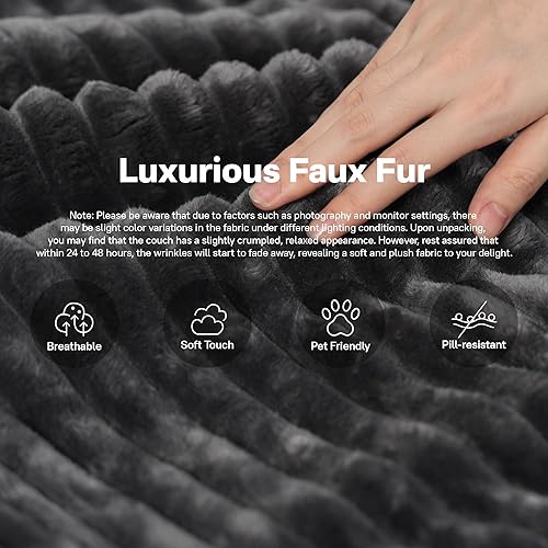 Miniatura 4 de Sofás seccionales Cloud de 104 pulgadas para sala de estar, sofá sin hueso en forma de L en una caja, sofá cama con cómodo diván, no requiere