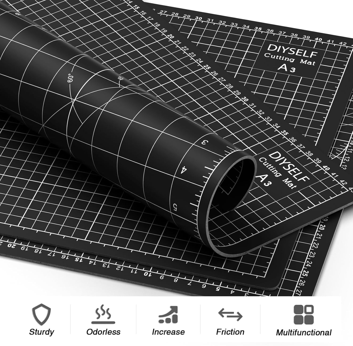 DIYSELF Cutting Mat 12in×18in, Cutting Mats for Crafts, Self Healing Cutting Mat A3, Fabric Cutting Mats Double Side for Sewing, Quilting, Craft Mat for Desktop, Matting & Mounting Materials