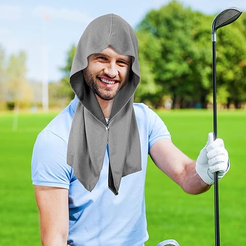 Miniatura 5 de Sukeen Toalla de enfriamiento con capucha, toallas de enfriamiento para cuello y cara, de secado rápido, absorbente, protección UV, envoltura