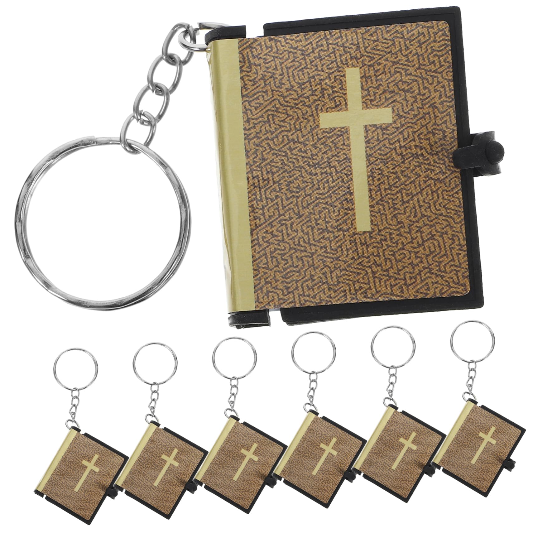 VILLCASE 50piezas Llavero Religioso Biblia Colgante De Metal Accesorio De Fe Para Decoración De Bolsos y
