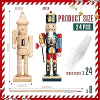 Vista 2 de Yunsailing Juego de 56 figuras de cascanueces de madera sin terminar de Navidad, kit de adornos de cascanueces sin pintar, soldado de pintura