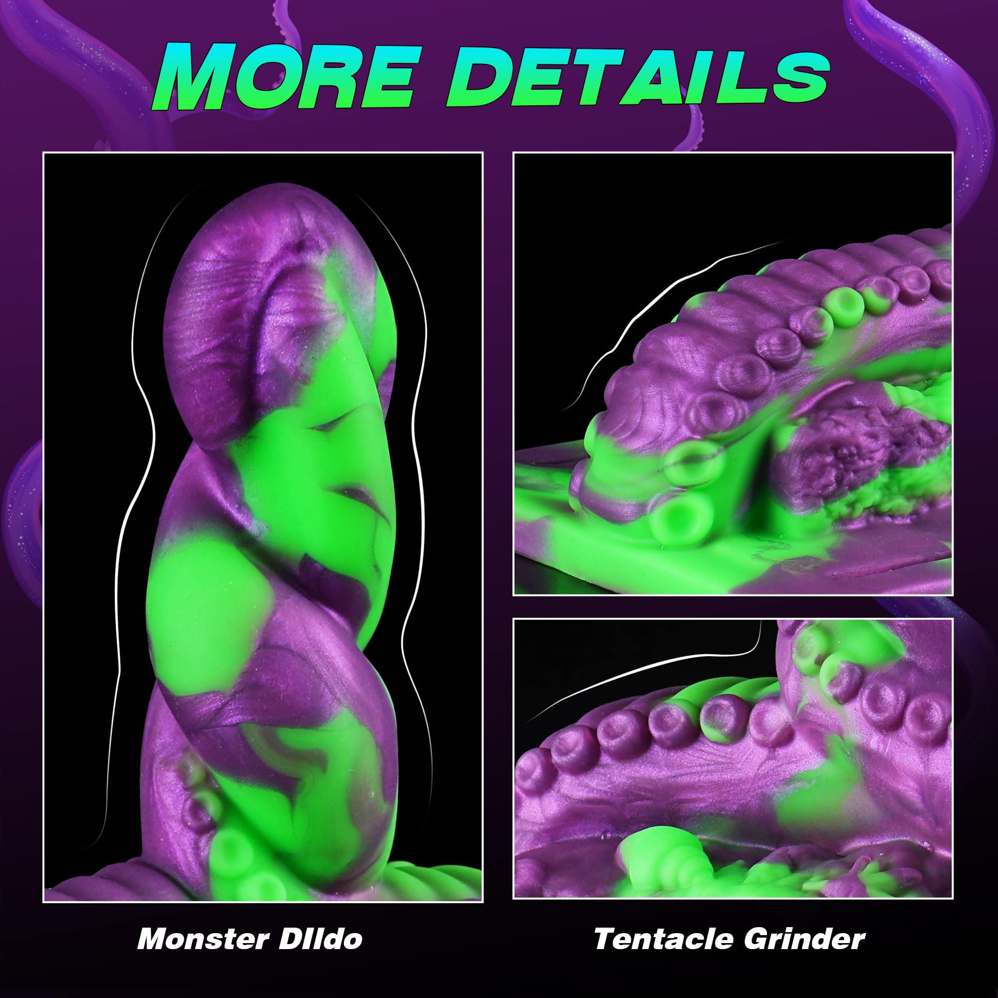 Monster Tentacle Dildo Riding Grinder Sex Toy, Fantasy Dildo Strap On Silicone Octopus Dildos with Adjustable Straps for Chair Swing Pillow Sofa Cushion Play, Adult Sex Toys Women Lesbian Couples