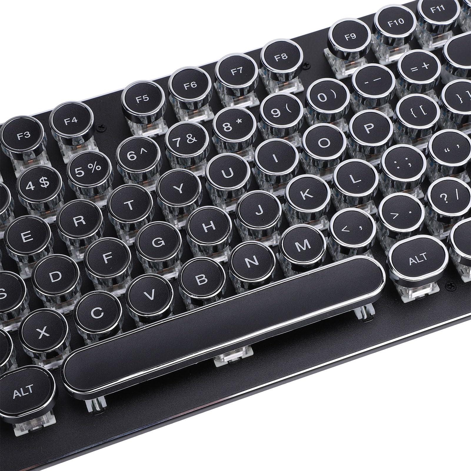 Mechaniczna klawiatura do gier, niebieski przełącznik 104 klawisze Podświetlana klawiatura biurowa RGB Ergonomiczna, łatwa do czyszczenia przewodowa klawiatura komputerowa USB