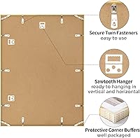 Vista 330 de Fun Memories Portarretratos de metal de 16 x 20 pulgadas con paspartú de 11 x 14 pulgadas, acabado de aluminio cepillado, parte delantera de vidrio
