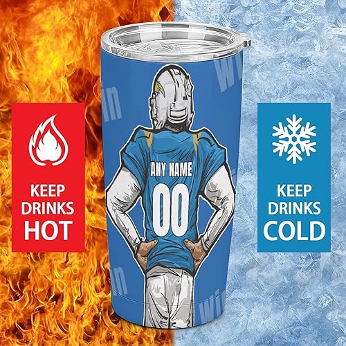 Miniatura 3 de Custome - Botella de agua de fútbol, 20 onzas, tazas de café de fútbol para entrenadores, regalos de cumpleaños, termo aislado para adolescentes,