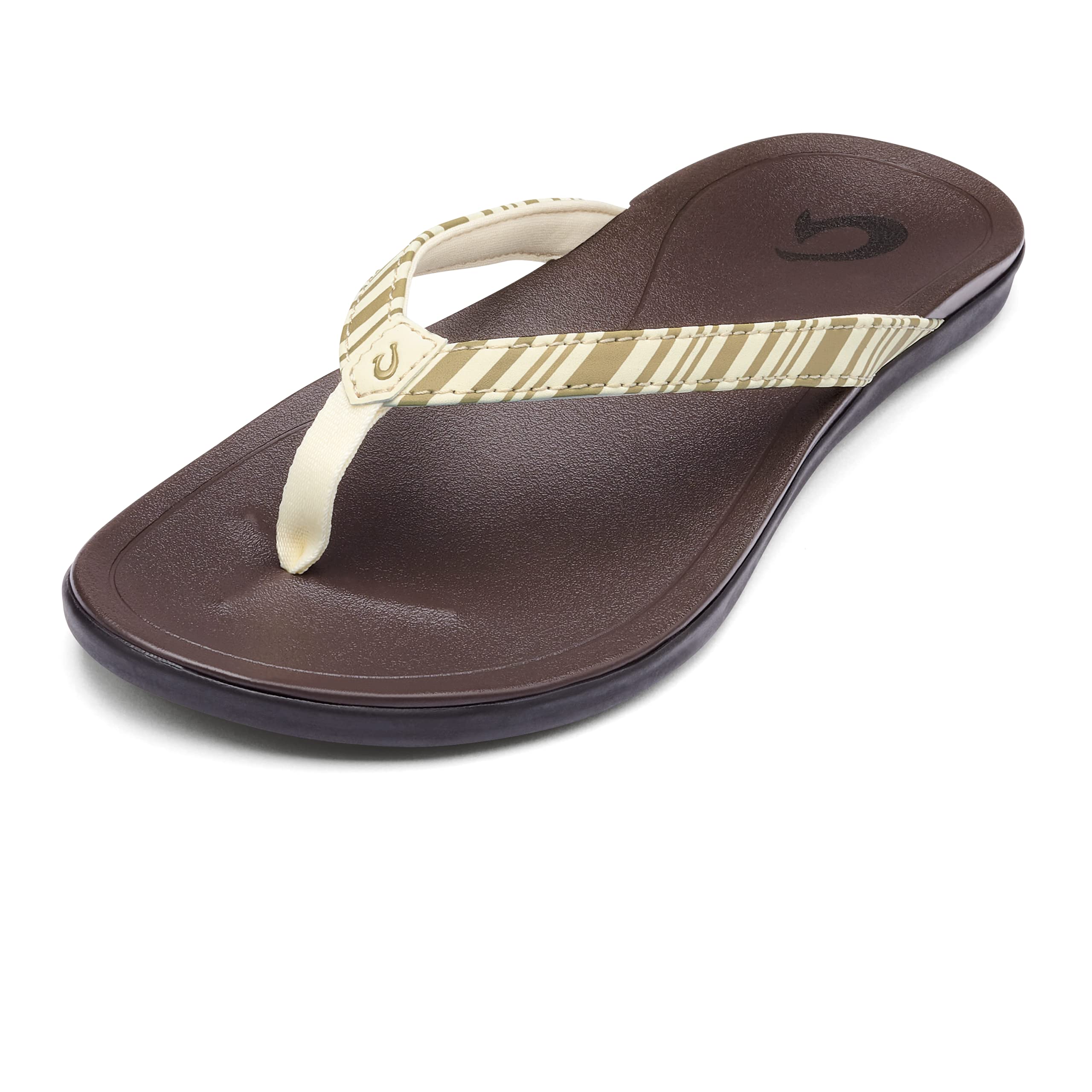 OLUKAI Ho'opio Hau Women's Beach Sandals, Quick-Dry Flip-Flop Slides, Water Resistant Suede Lining & Wet Grip Soles, Soft Comfort Fit & Arch Support