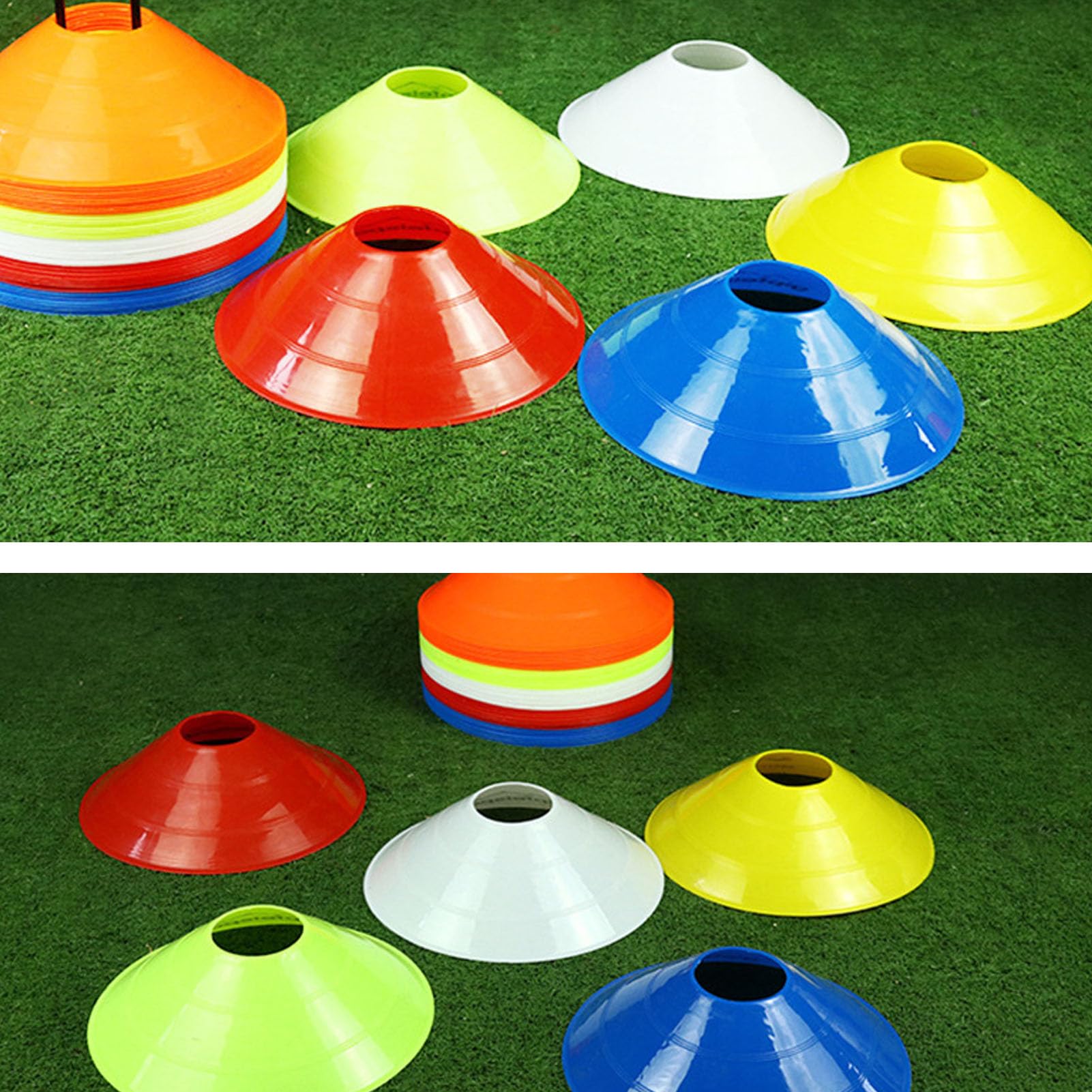 Cinesini per Allenamento Calcio,Kit Allenamento Calcio 20 Pezzi Applicabile a Set Allenamento Calcio,Atletica UVM, Marcatura del Campo