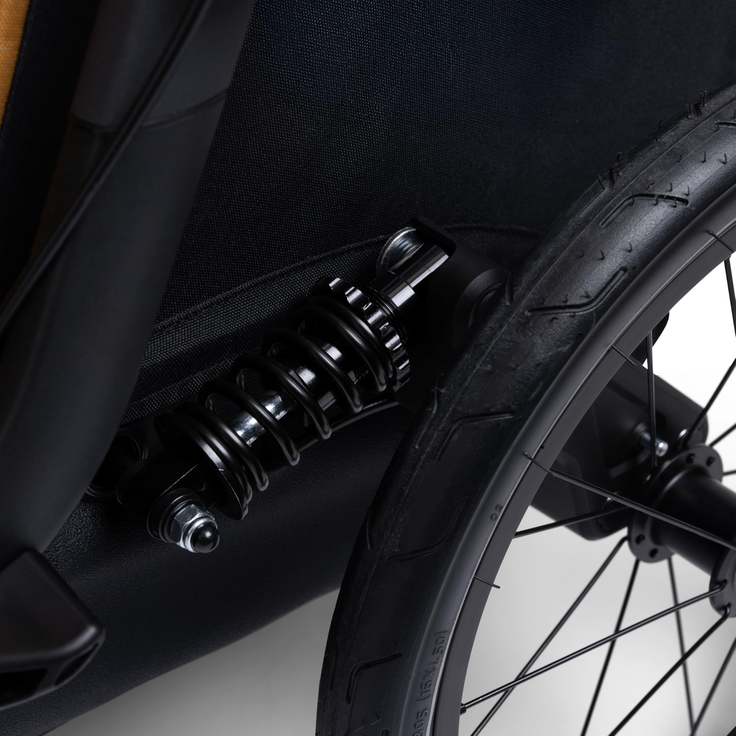 Hamax - Milou S Remorque Vélo Chien 20 kg - Suspension Réglable 3 Positions - Pliable - Frein de Stationnement - Jaune et Noir