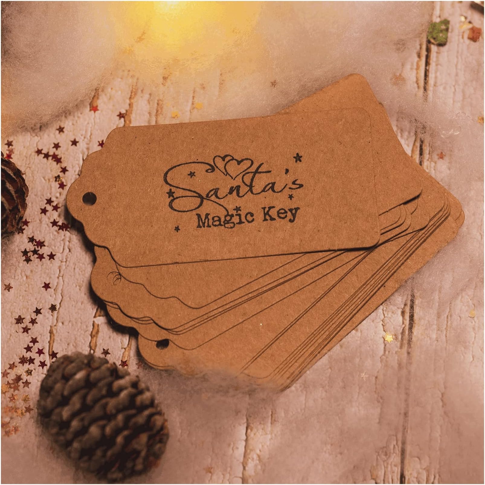 Santa Key Tags – Santa’s Magic key Tags - Father Christmas Key Kraft Labels- Tradition For Homes with no chimney- Handmade Christmas Eve Children’s craft activity (25)