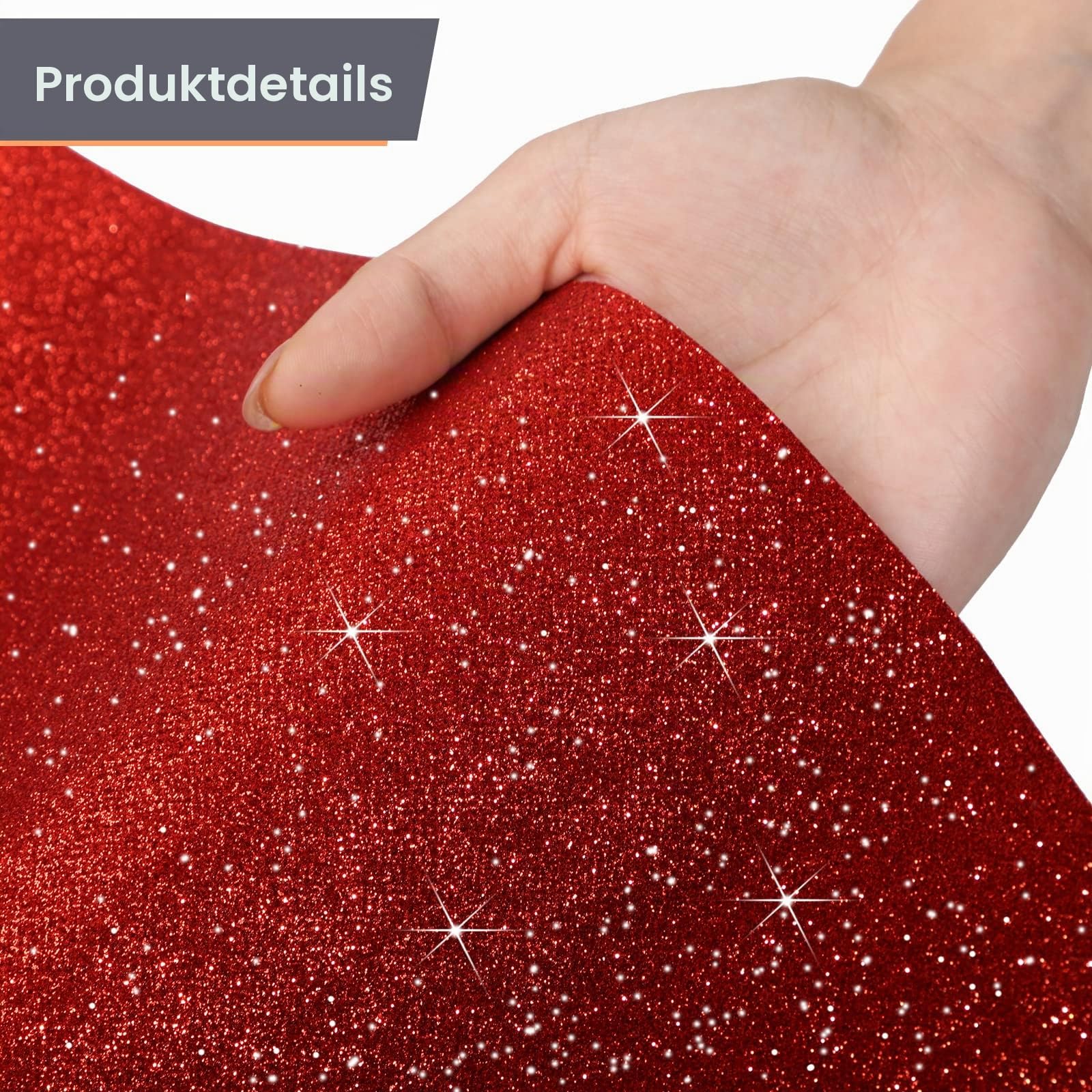 Tatuo Teppichläufer, Landebahn-Teppich, 55 g/m², mit Teppichband, für Abschlussball, Hochzeit, Halloween, Weihnachten, Outdoor, Flur, Party, 6 x 9 m, Glitzer-Rot