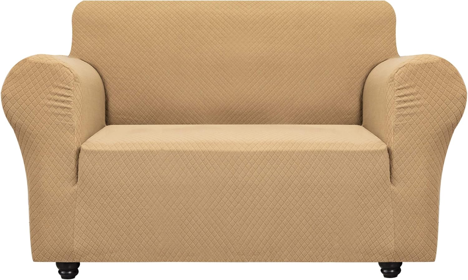 OBYTEX Stretch Sofa Cover 4 Seat Spandex Upgrade Pattern Couch Covers Dog Cat Pet Slipcovers Furniture Protectors，Machine Washable (Taupe, Medium)