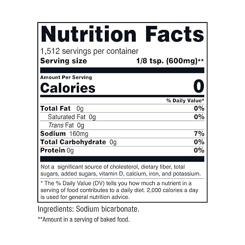 Miniatura 5 de Nutricost Bicarbonato de sodio (2 libras) para hornear, limpiar, desodorizar y más