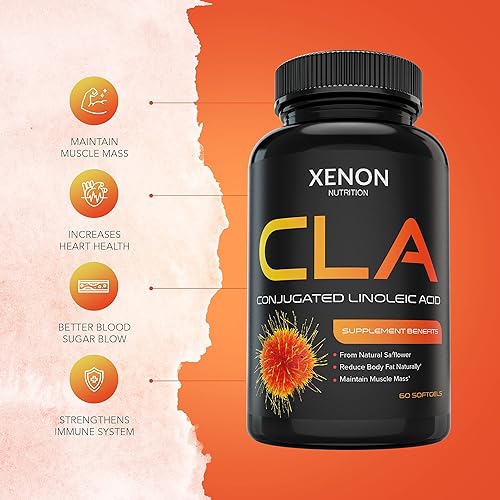 Miniatura 10 de Xenon Nutrition CLA - Ácido linoleico conjugado  Suplemento de control de peso con extracto natural de cártamo para hombres y mujeres  puede ayudar