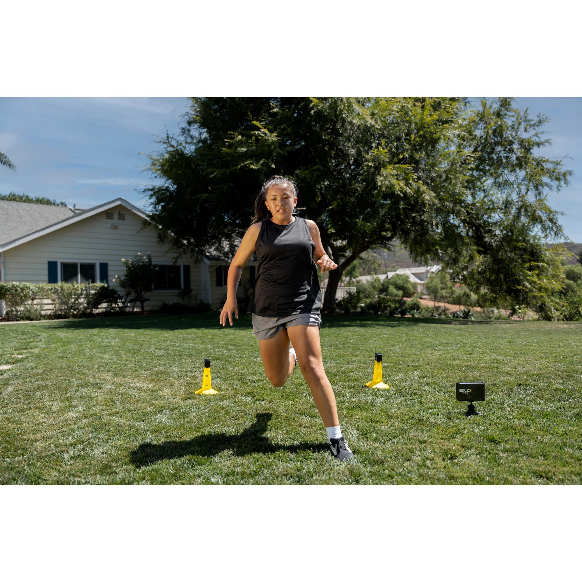 SKLZ Puertas de Velocidad Sistema de Entrenamiento con Sensores Cronómetro Bolsa de Transporte 45.72 Metros 50 Tiempos Interior Exterior Agilidad Potencia