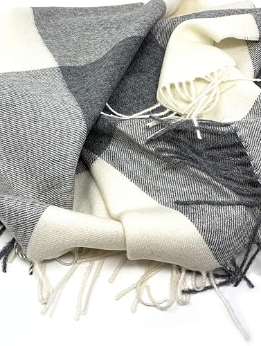 Vista 35 de Manta de alpaca Cheeky Checks 100% lana de alpaca bebé 6.6 pies de largo x 4.25 pies de ancho hipoalergénica, suave y acogedora (fin de viaje)