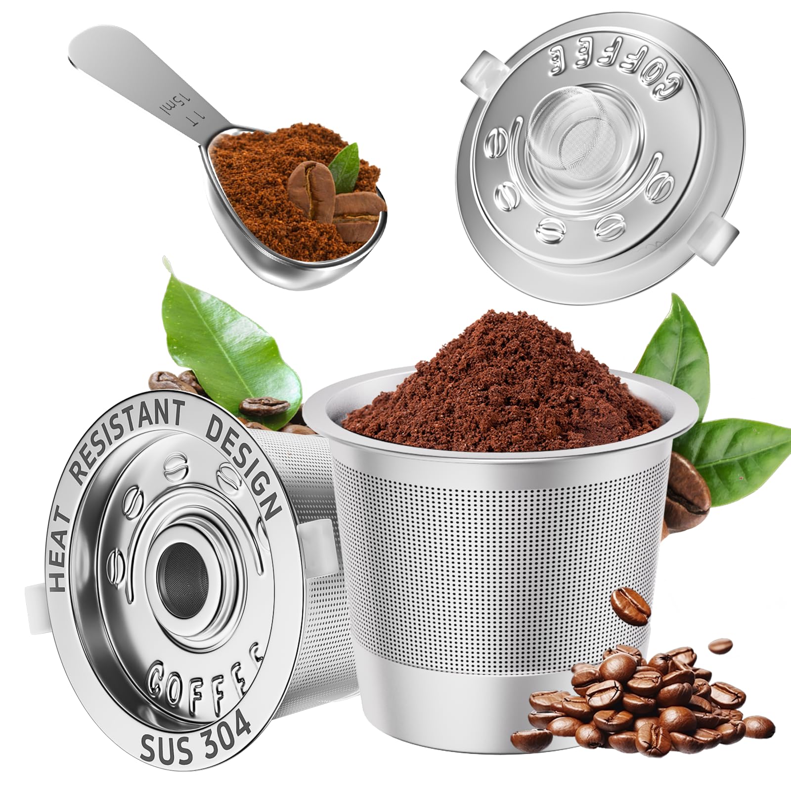 K Cups rechargeables en acier inoxydable SUS 304 haut de gamme pour système Keurig 1.0