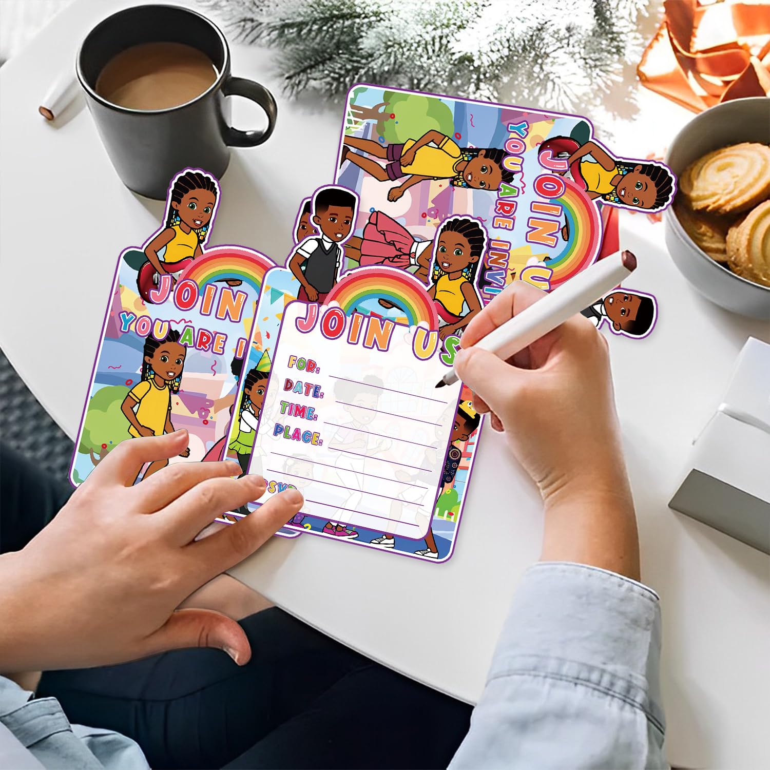 20 Pieces Gracies Birthday Party Invitation Cards, Gracies Corner Party Supplies, Birthday Party Invitation Cards for Kids, Gracies Corner Birthday Party Decoration