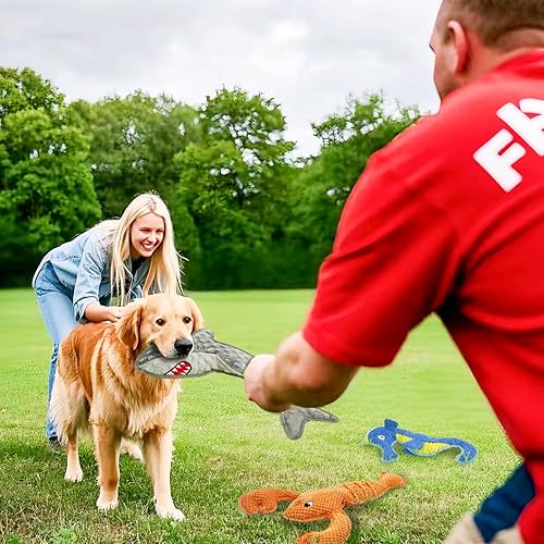 Miniatura 4 de Juguete para perros sin relleno, paquete de 4 juguetes para razas pequeñas, medianas y grandes, juguete interactivo para dentición de cachorros para