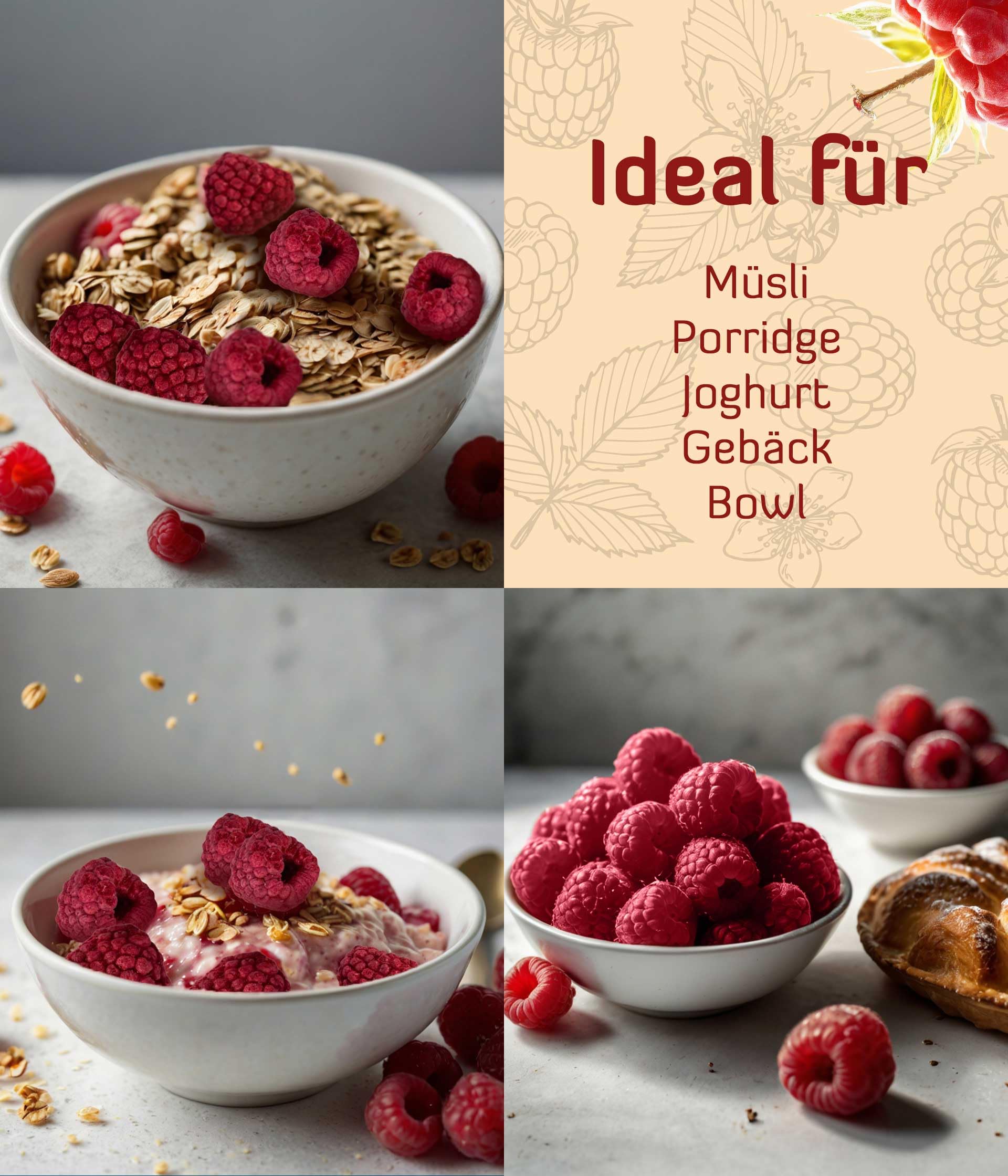 TALI Himbeeren gefriergetrocknet 500 g | bruchgeschützt im Umkarton