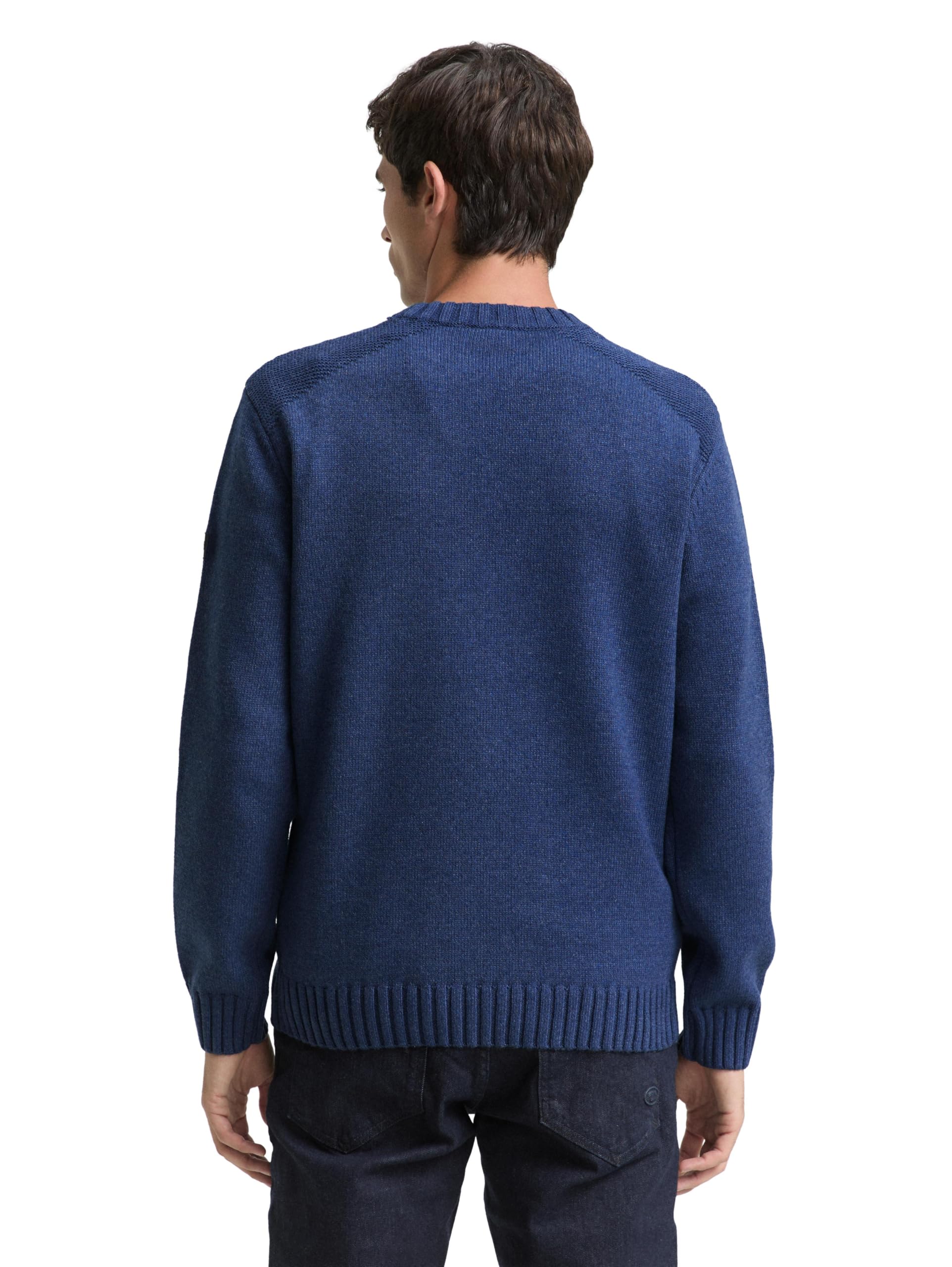 TOM TAILOR Herren Strickpullover mit RIPP-Details