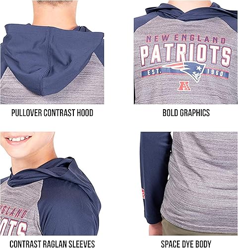 Miniatura 5 de Ultra Game Sudadera con capucha de rendimiento atlético que absorbe la humedad de la NFL para niños