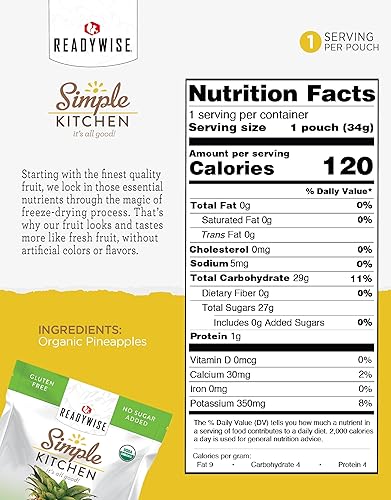 Miniatura 8 de READYWISE - Cocina simple, fresas y plátanos liofilizados, paquete de 1, vegetariano, sin gluten, aperitivos, fresas, plátano, frutas secas, pre