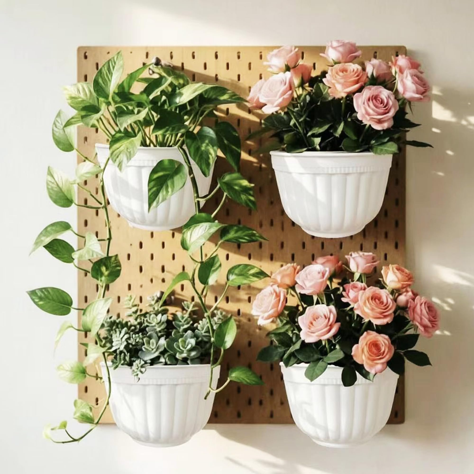 Fioriere Da Appendere Autoirriganti 25,4 Cm – Set Da 3 Con Cesti In Plastica E Vassoio, Per Interni/Esterni - 2