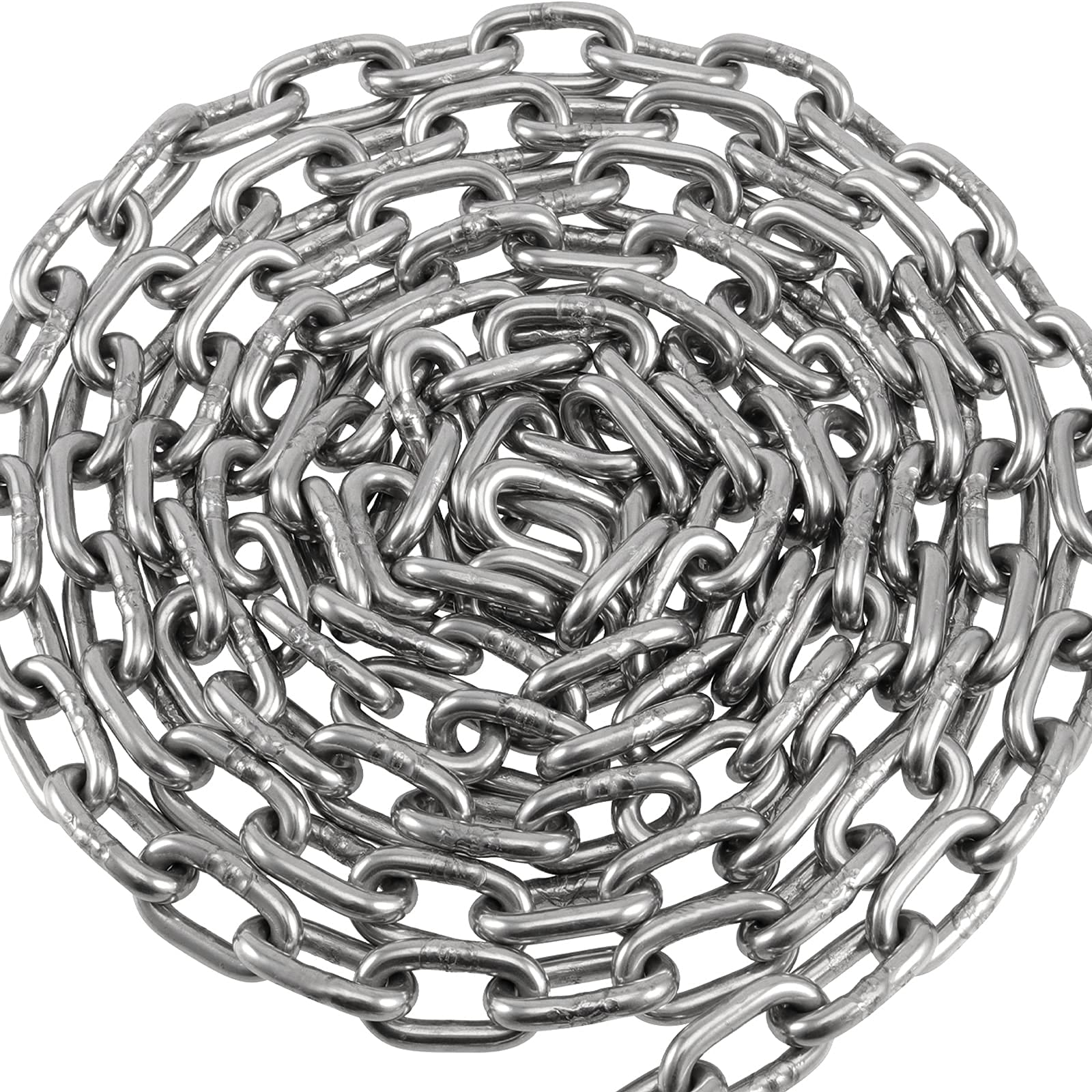 304 Stainless Steel Coil Chain - 13ft, 1/4 Inch -4