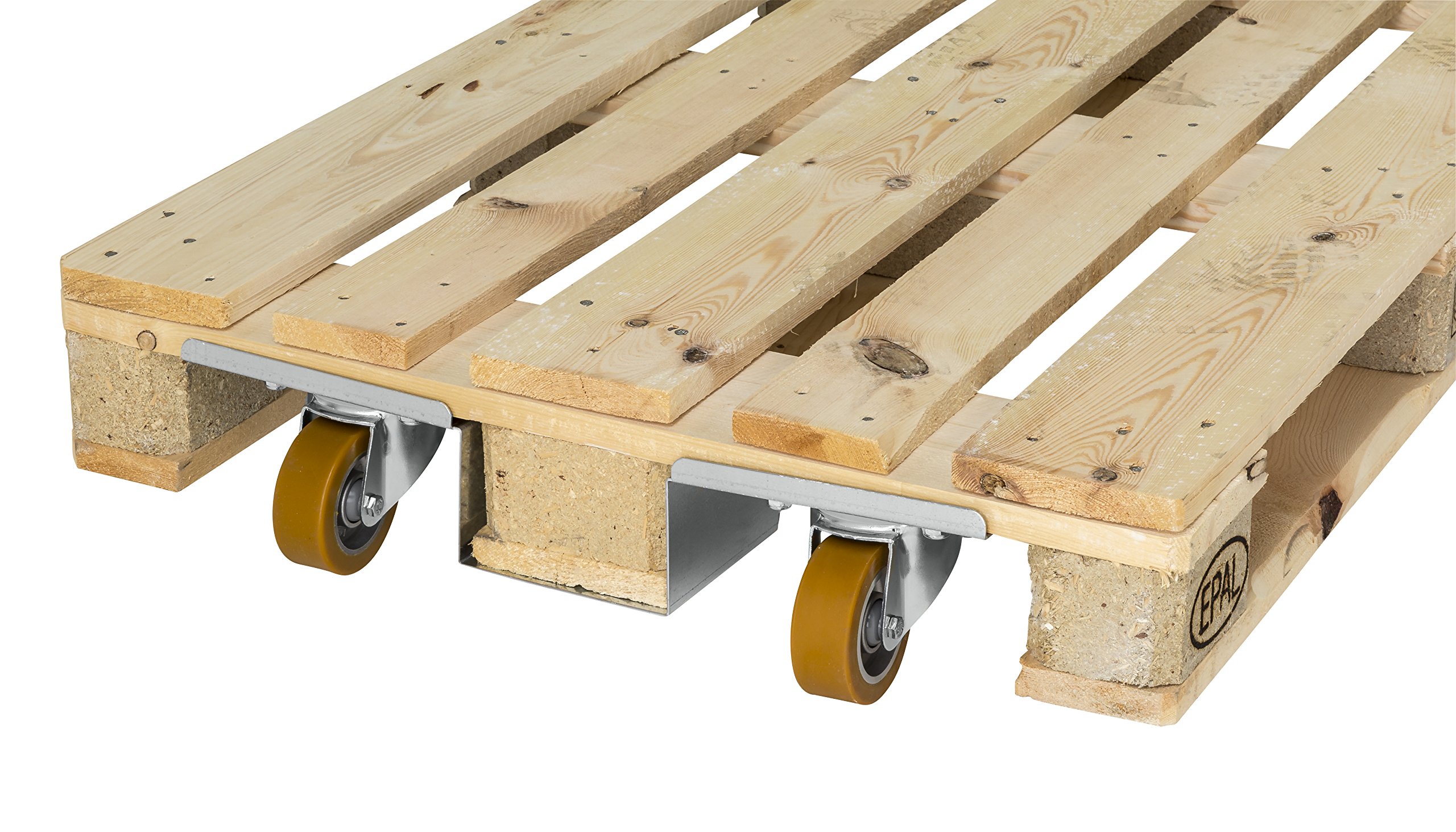 2er Set Euro-Palettenroller Mit Lenkrollen ø 100 Mm – Traglast 1000 Kg, Polyurethan-Lauffläche