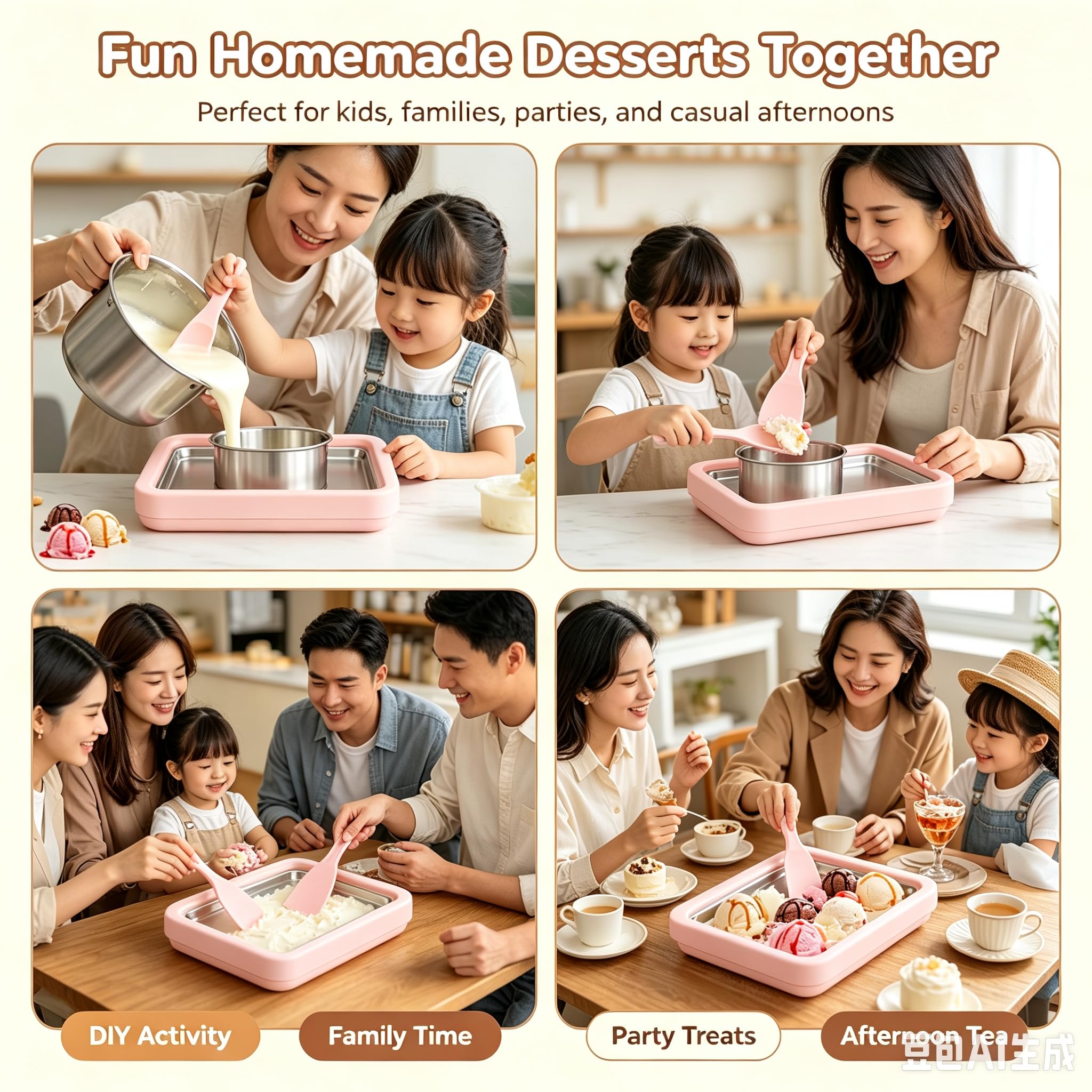Rolled Ice Cream Maker - Homemade Frozen Treats -7