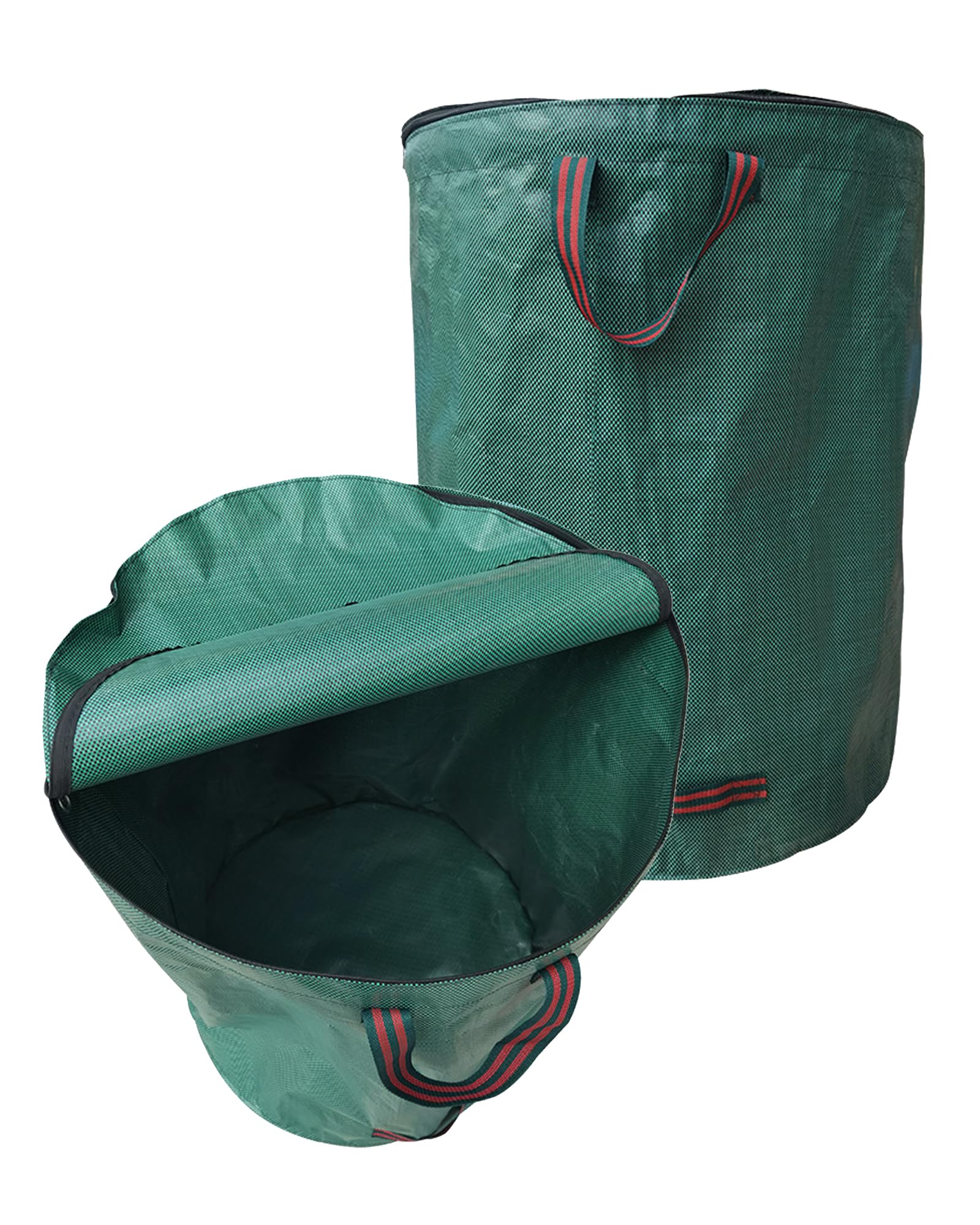 2 Piezas Bolsas de Basura para Jardín Con Tapa Con Cremallera 120L – Resistentes al Agua,Grandes Bolsas con Asas,Plegables y Reutilizables,Bolsas de Jardinería para Recoger Plantas,Residuos y Hojas