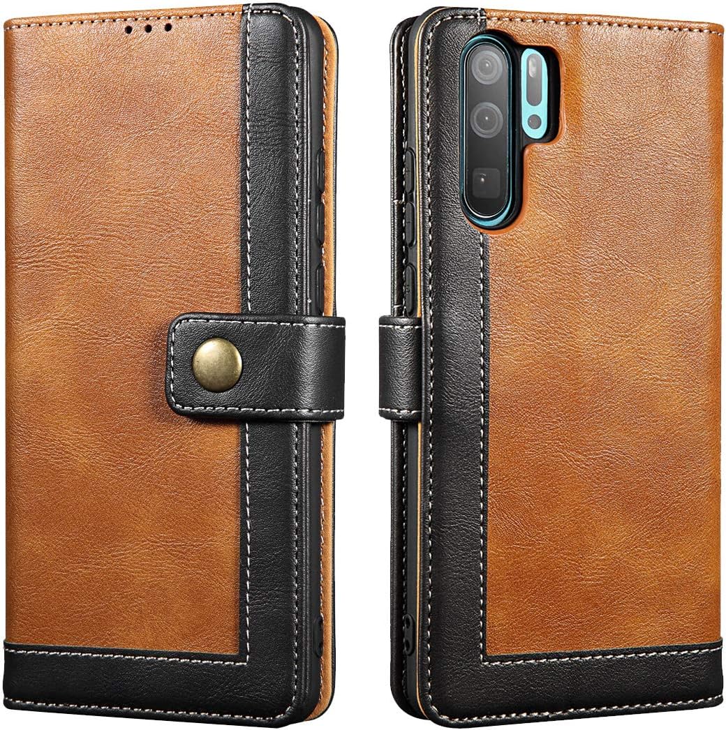 LENSUN Case for Huawei P30 Pro, Flip Leather Wallet Phone Case Cover with Magnetic Closure for Huawei P30 Pro 2019 – Brown (P30P-TK-BN)