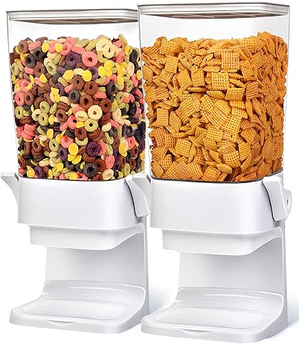 Miniatura 1 de Dispensador de cereales para encimera, 2 unidades, 5.5 L, dispensador de almacenamiento de cereales para despensa, contenedores de arroz para