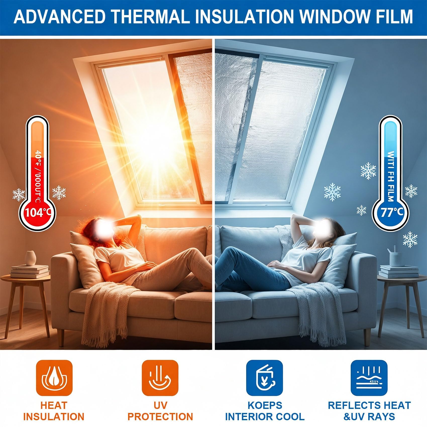 Aluminium Thermo Isolierfolie Fenster, Verdunkelungsfolie mit Saugnäpfen