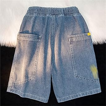 Maiyifu-GJ Men's Hip-Hop Loose Classic Denim Shorts Retro