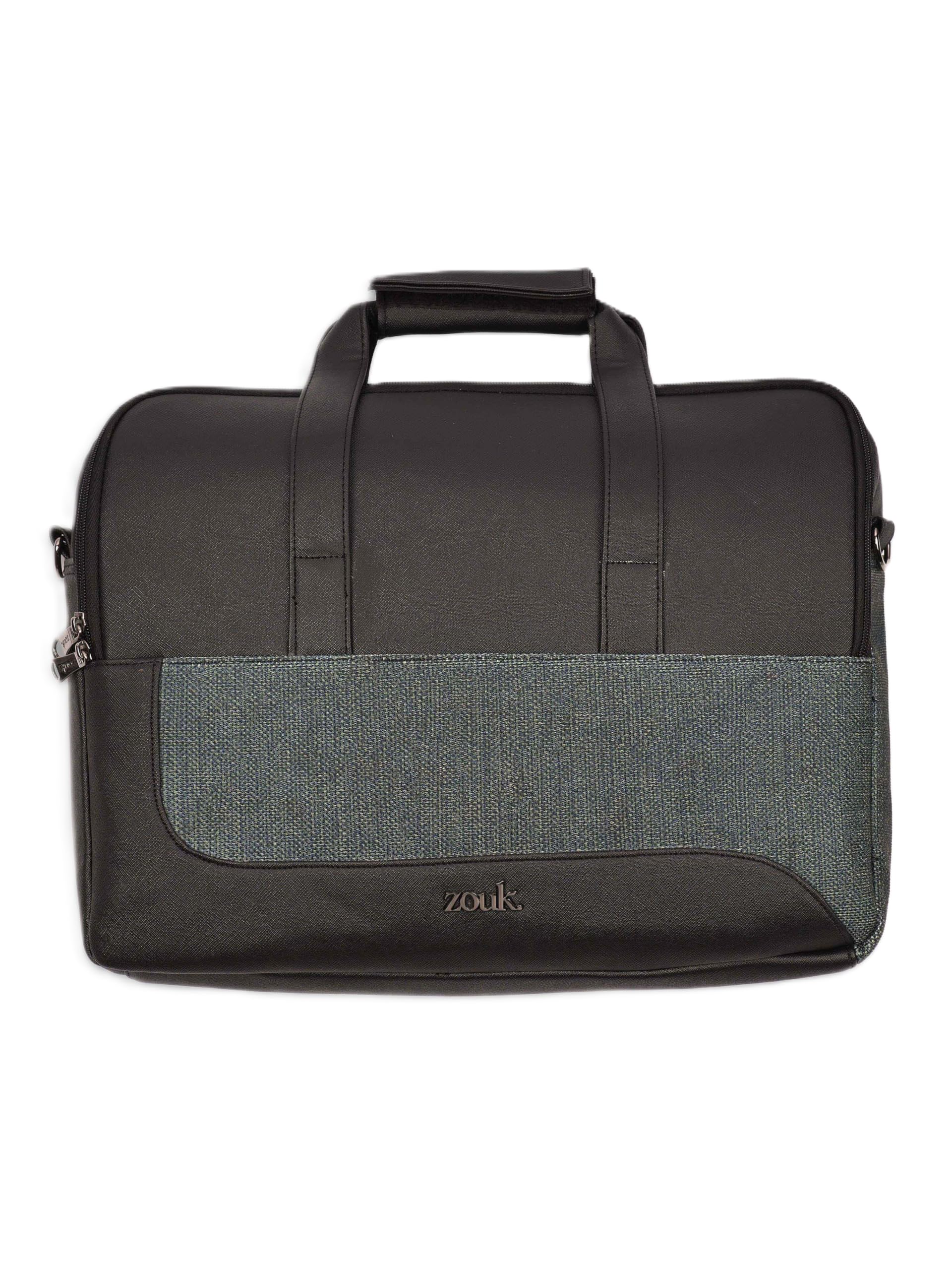 Black Office Laptop Bag for Men | Vegan Leather Work Bag with 15.6-Inch Laptop Compartment, Trolley Sleeve & Shoulder Strap | Professional Travel & Office Bag | Cochin Cortado-image-48